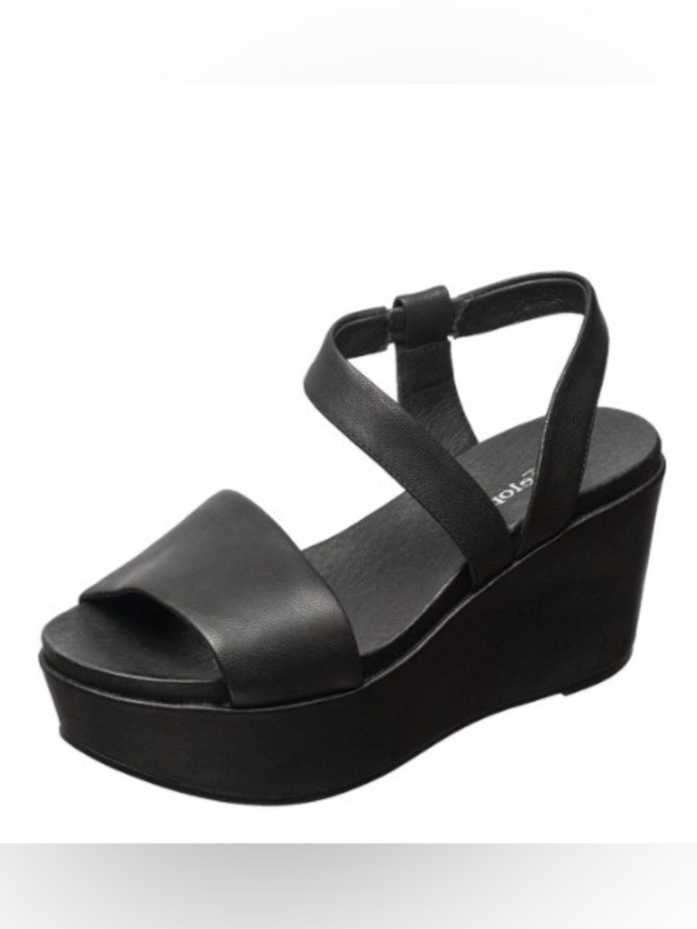 Antelope Black Babs Women's Slingback Platform Sandals Size 8 LN